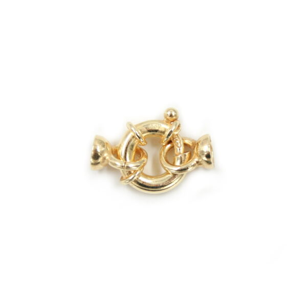 Sterling silver spring ring clasp size 12mm with cups 6mm diameter - Golden Color