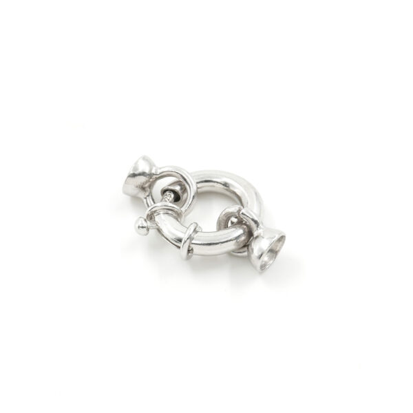 Sterling silver spring ring clasp size 14mm with cups 6mm diameter +/- 2.3Gr