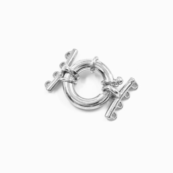 Sterling Silver Clasp Ring shape whit 4 hook bar size 18mm +/- 6Gr