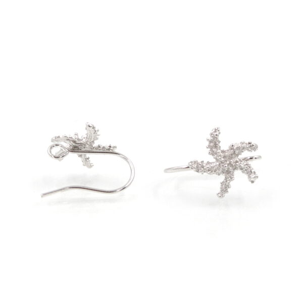 Sterling silver earrings Sea Star shape size 14mm