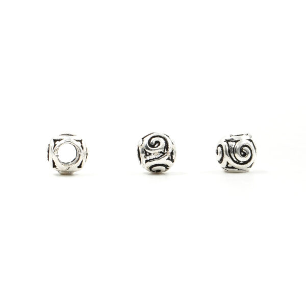 Sterling silver spacer element barrel shape size 6x5mm
