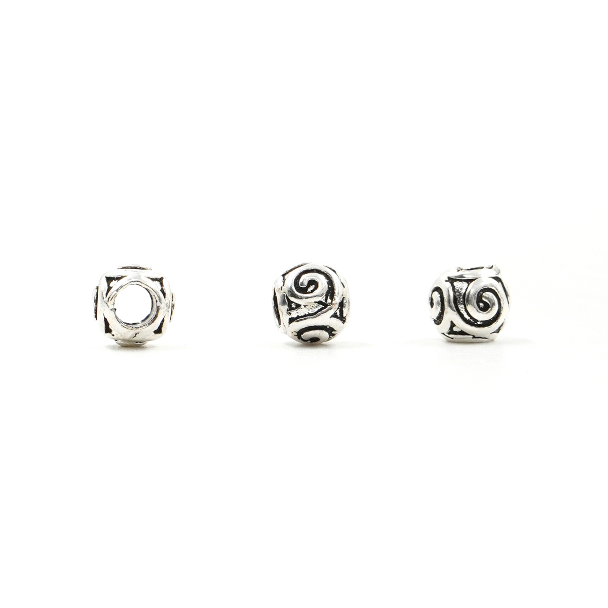 Sterling silver spacer element barrel shape size 6x5mm