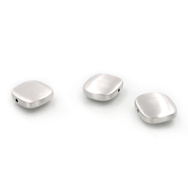 Sterling Silver spacer matte rectangular shape size 26x23mm – Rhodium Color