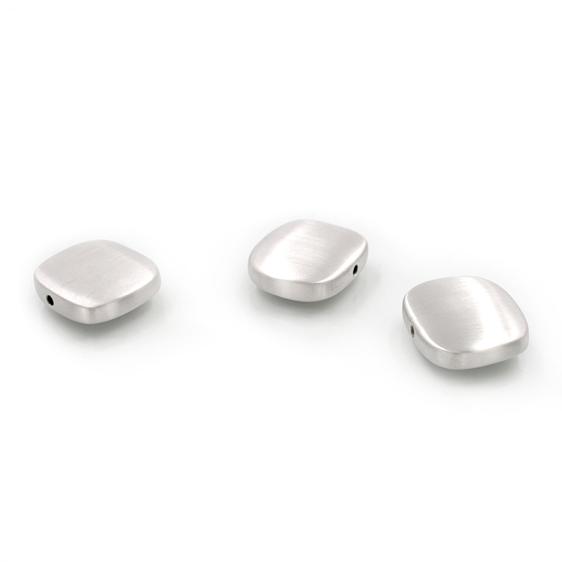 Argento 925‰ distanziatore rettangolo satinato 26x23mm – Rodiato
