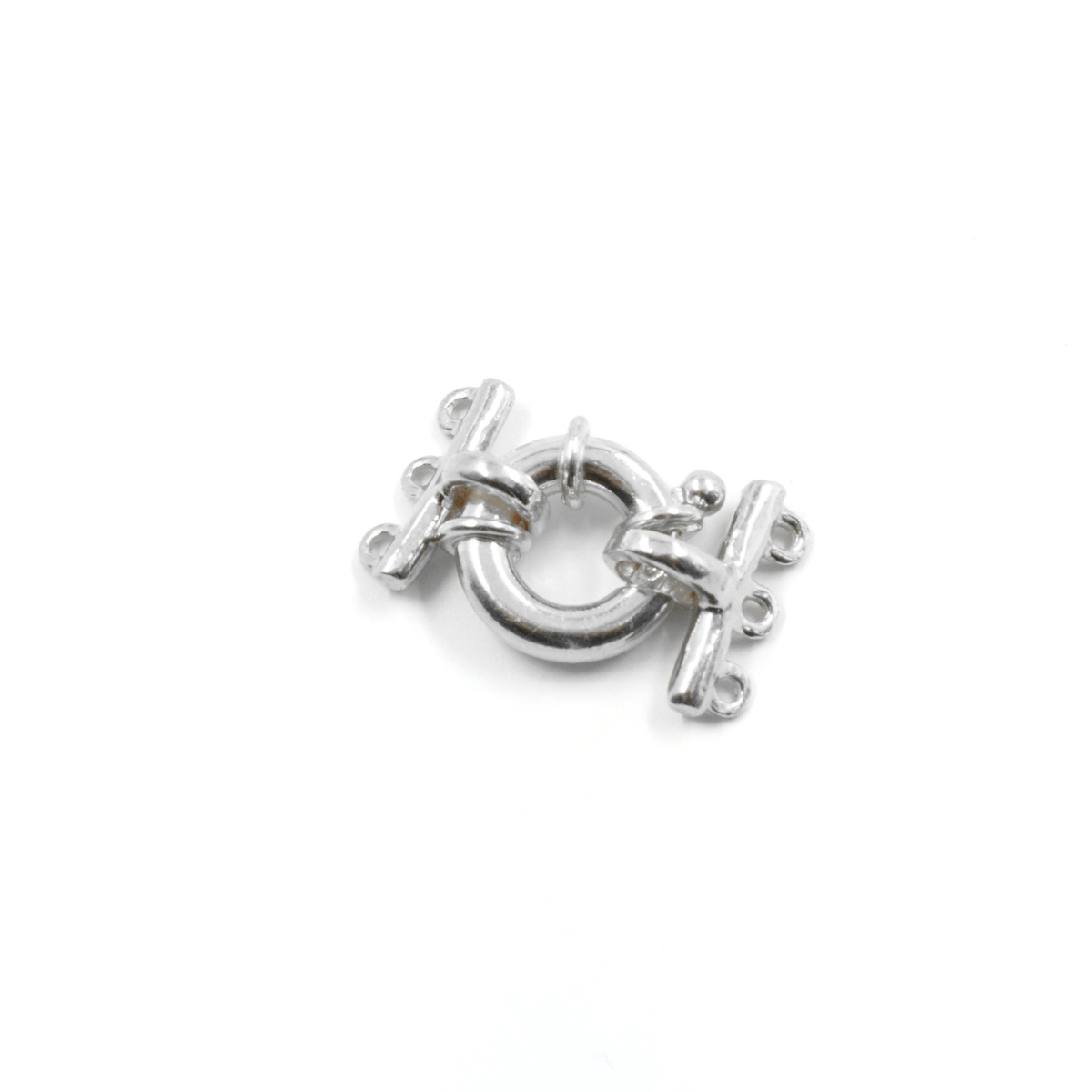 Sterling silver spring ring clasp size 12mm and bar with 3 hooks