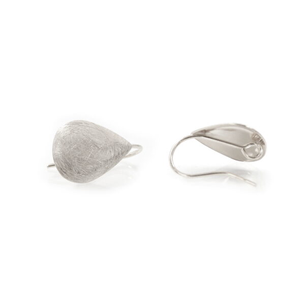 Orecchini argento Goccia Satinata 18x14mm - Rodiato