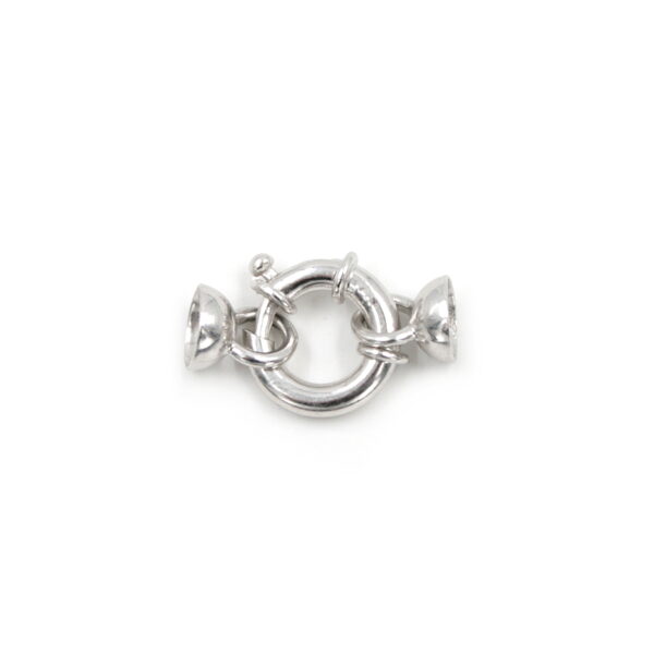 Sterling silver spring ring clasp size 14mm with cups 8mm diameter