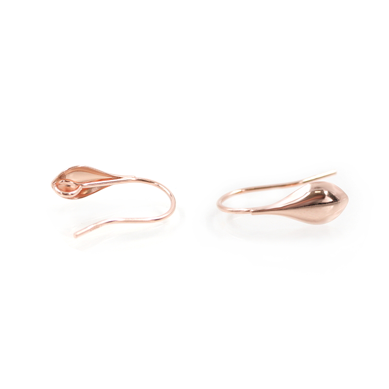 Sterling silver earrings drop shape with hook