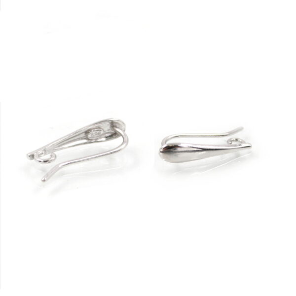 Sterling silver earrings drop shape with hook