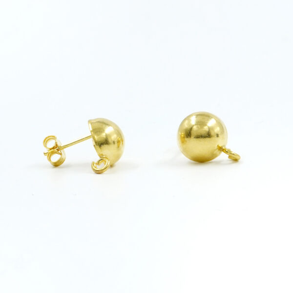 Orecchini argento semisfera 10mm – Dorati