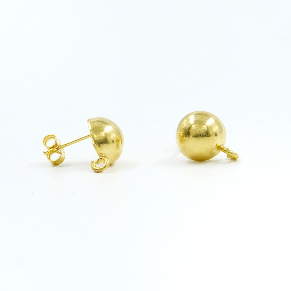 Orecchini argento semisfera 10mm – Dorati