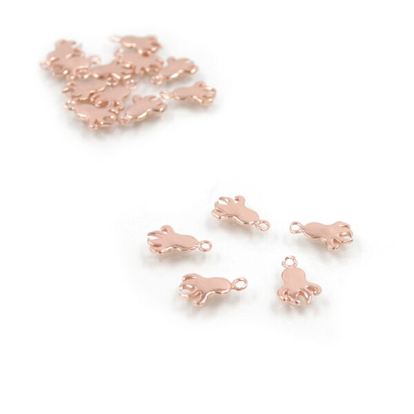 Sterling silver pendant octopus shape size 10mm [10pcs Bags] - Rose Color