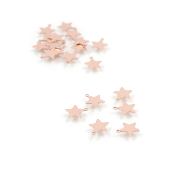 Sterling silver pendant star shape size 7mm [10pcs Bags] - Rose Color