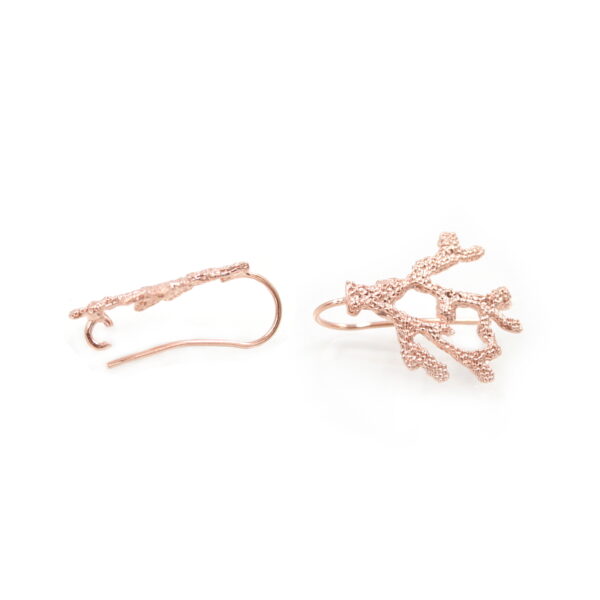 Sterling silver earrings coral branch shape size 26x21mm – with Hook