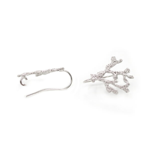 Sterling silver earrings coral branch shape size 26x21mm – with Hook