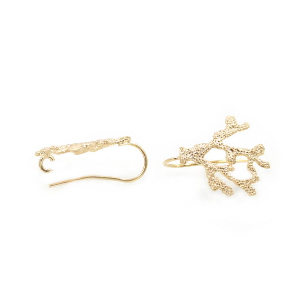 Orecchini argento ramo corallo 26x21mm con gancio – Dorati