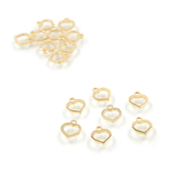 Argento 925‰ cuore forato 7mm [Buste da 10pz] – Dorato