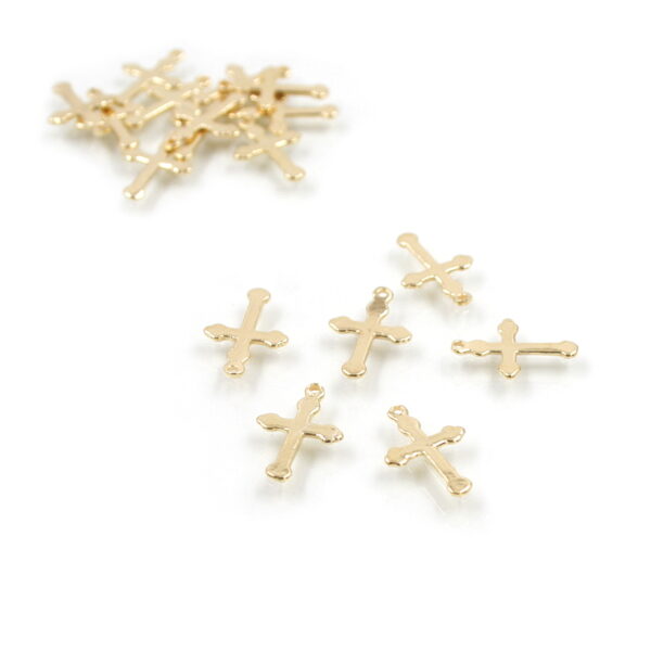 Argento 925‰ croce 16x11mm [Buste da 10pz] – Dorato