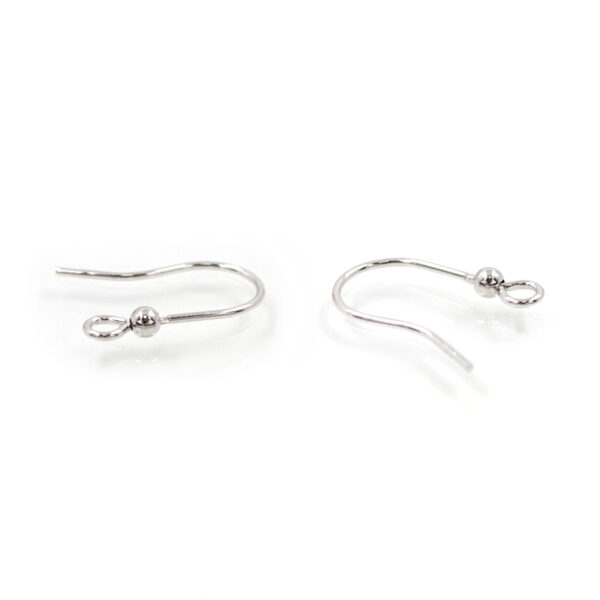 Silver Sterling earrings fishhook shape size 20mm