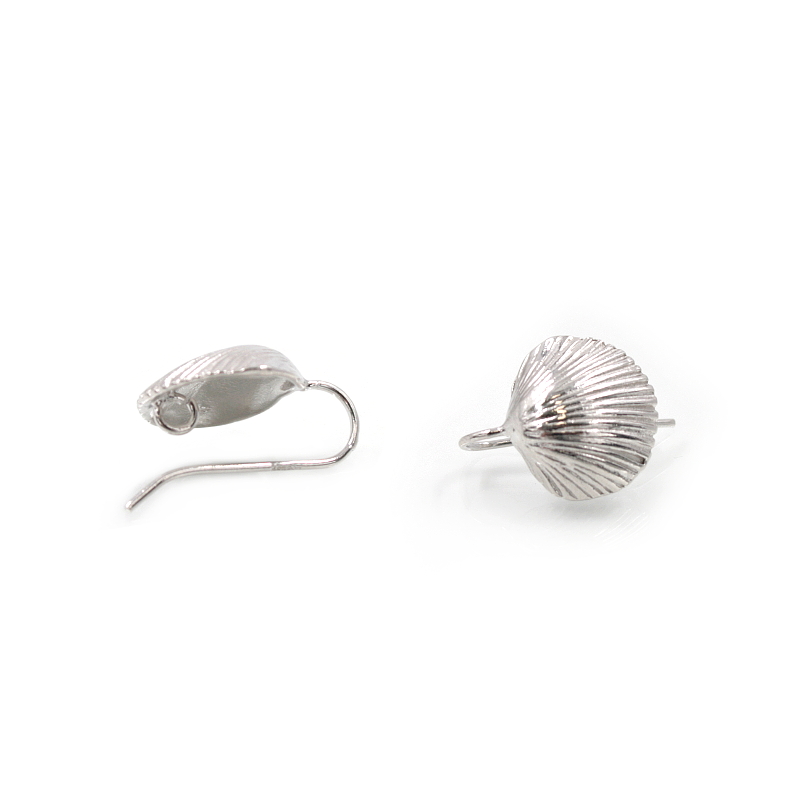 Sterling silver earrings shell shape size 18x16mm – with Hook