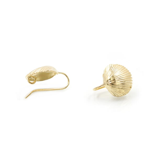 Orecchini argento conchiglia 18x16mm con gancio &ndash; Dorati
