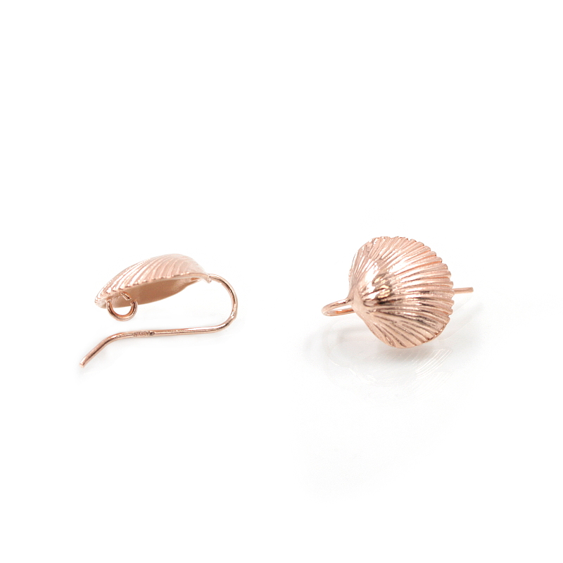 Orecchini argento conchiglia 18x16mm con gancio – Rosè