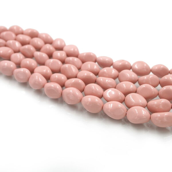 Pasta di corallo rosa scuro fili sassi 14x10mm
