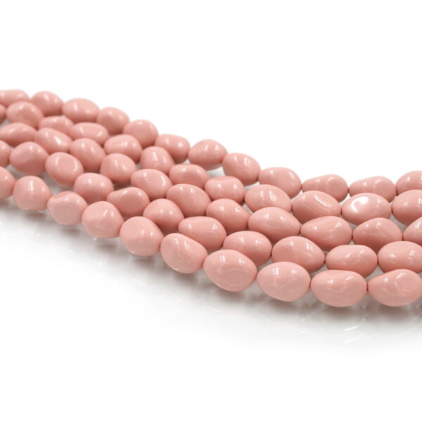 Pasta di corallo rosa scuro fili sassi 12x10mm
