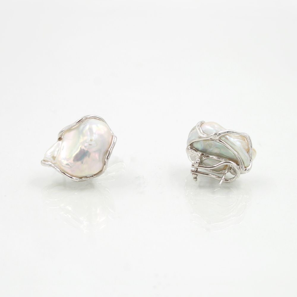 Orecchini in argento 925‰ con perle - immagine 2