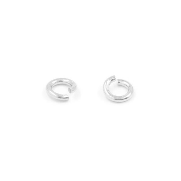 Sterling Silver open ring size 5mm thickness 1,00 [40pcs Bag] – Rhodium Color