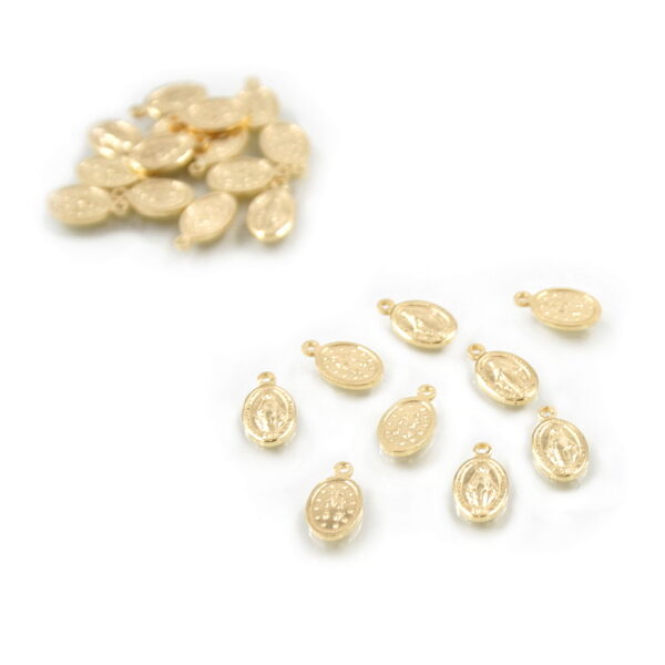 Argento 925‰ ciondolo ovale Madonna 8x5,7mm [Buste da 10pz] – Dorato