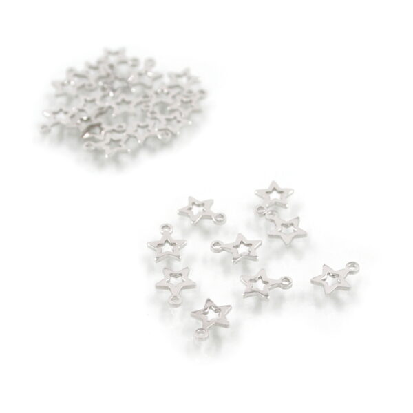 Sterling Silver pendant star shape size 7mm [10pcs Bags] – Rhodium Color