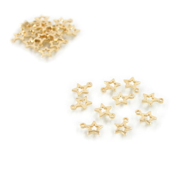 Argento 925‰ ciondolo stella forata 7mm [Buste da 10pz] – Dorata