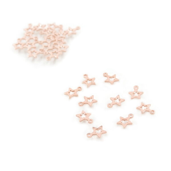 Sterling Silver pendant star shape size 7mm [10pcs Bags] – Rose Color