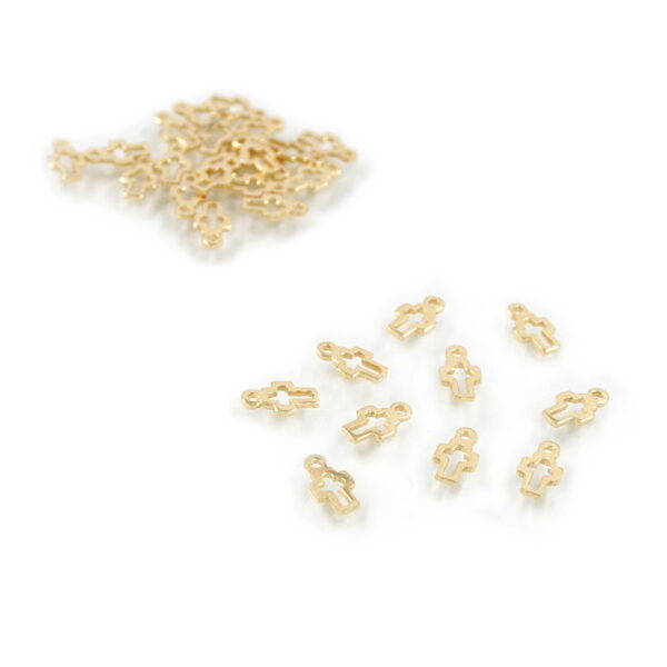 Argento 925‰ ciondolo croce forata 9x5mm [Buste da 10pz] – Dorata