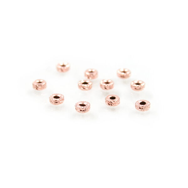 Sterling Silver diamond surface washer shape size 4mm – Rose Color