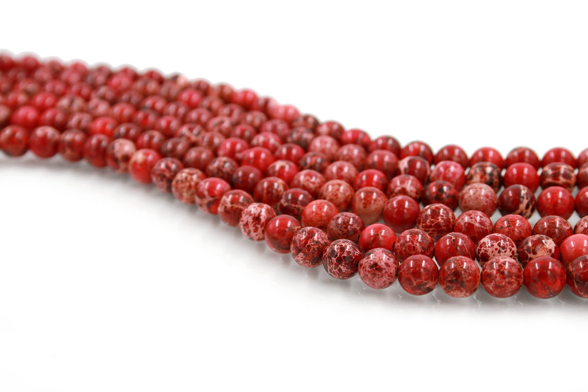 Diaspro Imperiale Rosso fili tondi 6mm a 8mm