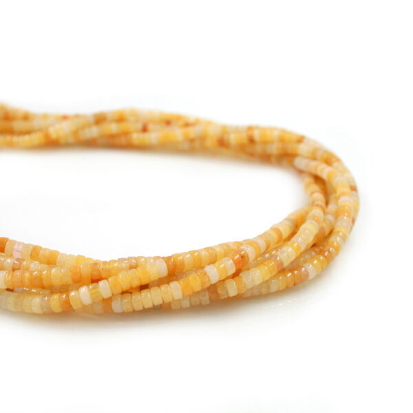 Yellow Jade strands washer shape size 4x2mm