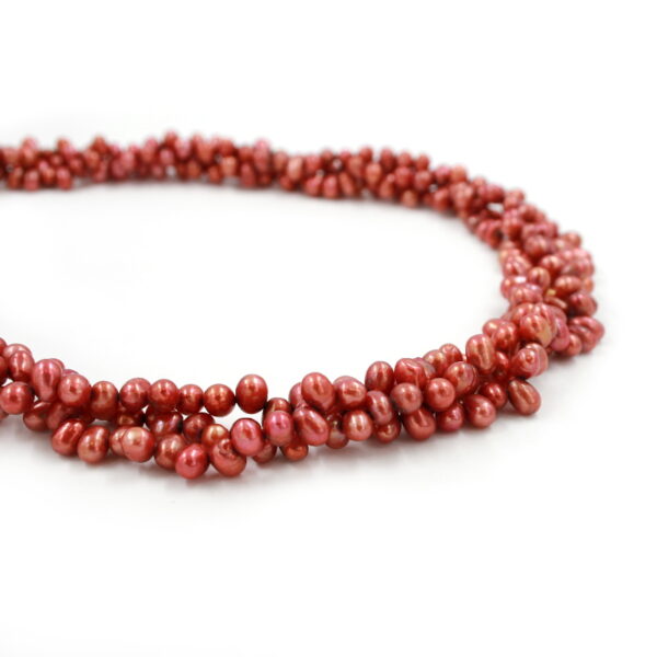 Perle d'Acqua Dolce fili riso 5mm - Foro a lato – Rosso