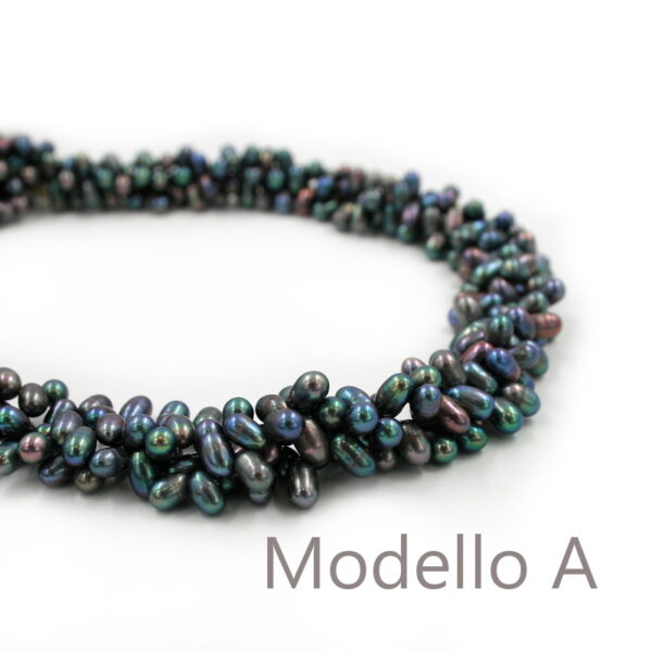 Perle d'Acqua Dolce fili riso 5mm - Foro a lato – Grigio