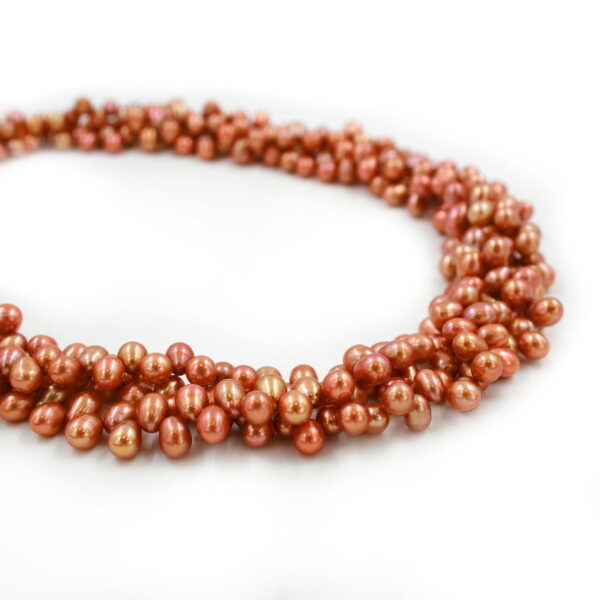 Perle d'Acqua Dolce fili riso 5mm - Foro a lato – Arancio