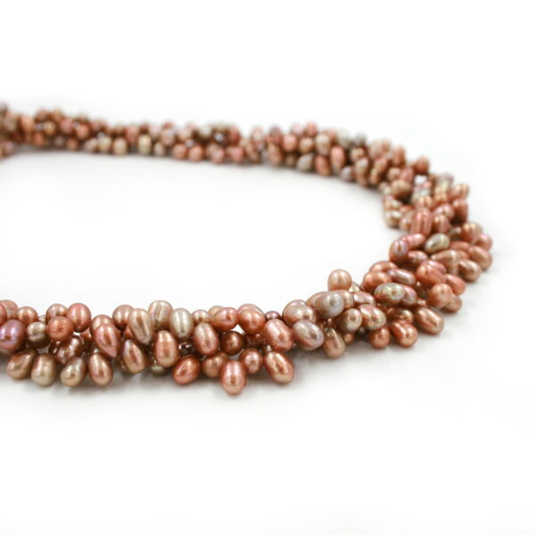 Perle d'Acqua Dolce fili riso 5mm - Foro a lato – Bronzo