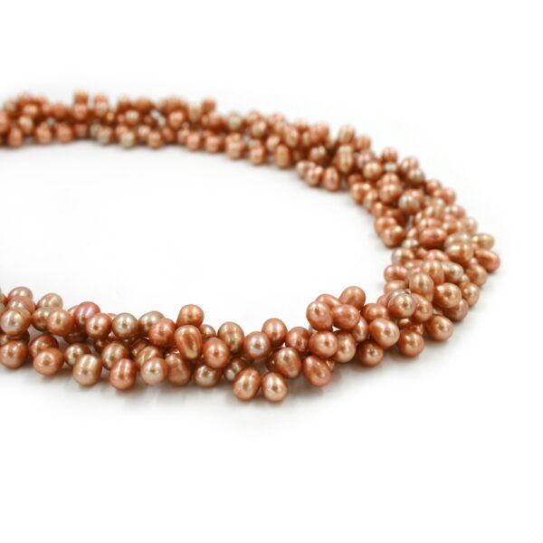Perle d'Acqua Dolce fili riso 5mm - Foro a lato – Bronzo