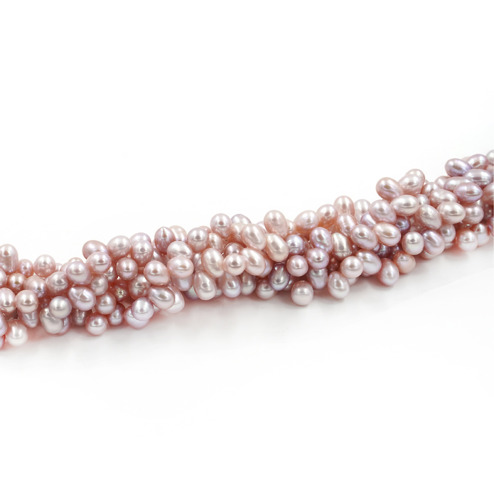 Perle d’Acqua Dolce fili riso 5mm, 6mm – Foro a lato – Colore Naturale - immagine 2