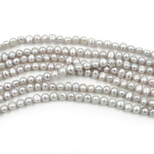 Fresh Water Pearls strands baroque shape size ~ 6-7mm – Grey