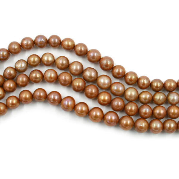 Perle d'Acqua Dolce fili round ~10-13mm - Marrone
