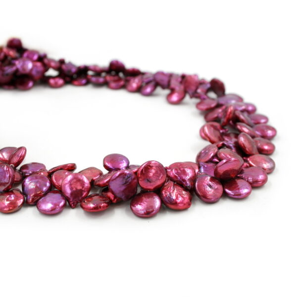 Perle d'Acqua Dolce fili monete foro laterale ~15x12mm – Viola