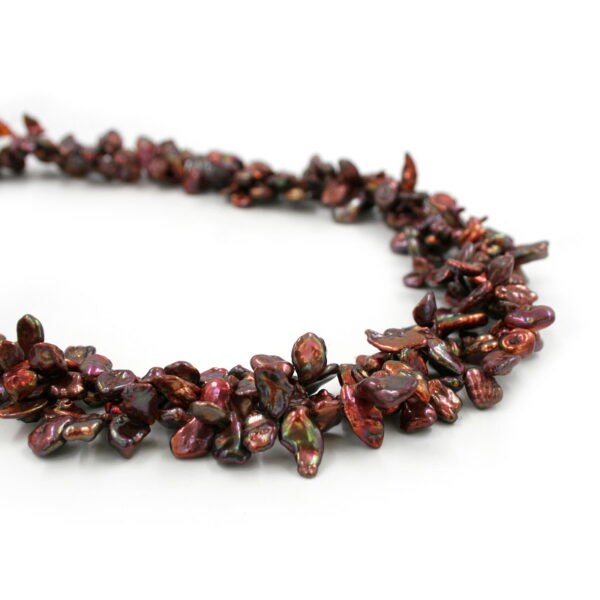 Fresh Water Pearls strands keshi shape size ~ 11x7mm – Brown