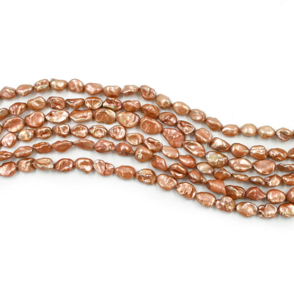 Perle d'Acqua Dolce fili keshi ~ 14x10mm – 12x8mm Beige