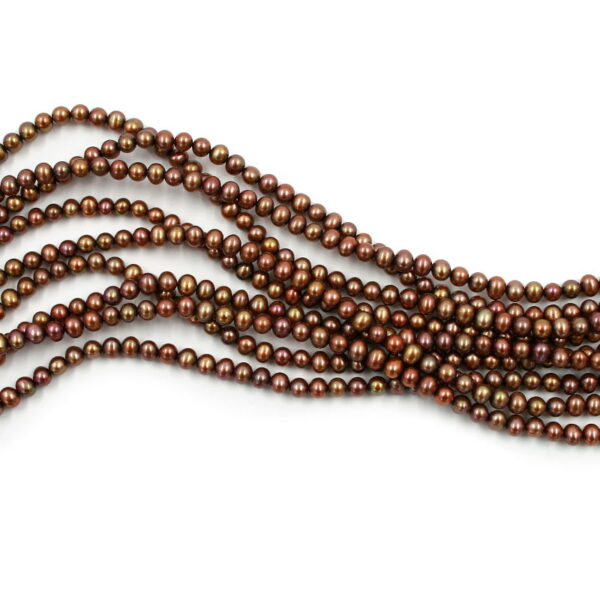 Perle d'Acqua Dolce fili round 4½-5mm – Marrone